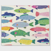 Colorful Sardines Seamless Pattern (1) ラッピングペーパー (フラット)