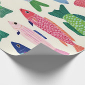 Colorful Sardines Seamless Pattern (1) ラッピングペーパー (角)