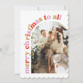 Colorful Scalloped Photo Merry Christmas Card シーズンカード (正面)
