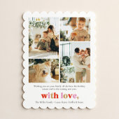 Colorful Scalloped Photo Merry Christmas Card シーズンカード