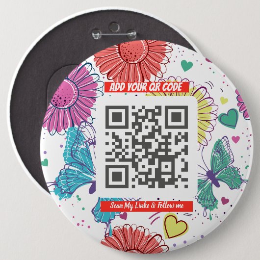 Colorful Scan Me QR 缶バッジ (正面&裏面)