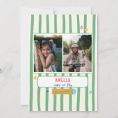 Colorful School Themed Photo Preschool Graduation 招待状 (裏面)