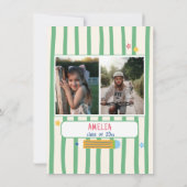 Colorful School Themed Photo Preschool Graduation 招待状 (裏面)