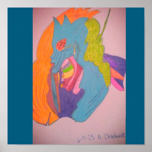  Colorful Sci-fi Fantasy Female Creature  ポスター (正面)