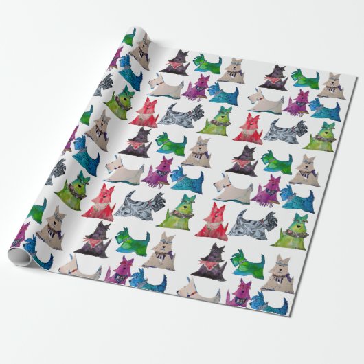 Colorful Scottie Wrapping Paper ラッピングペーパー (アンロールド)