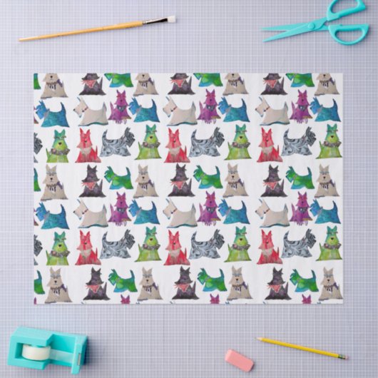 Colorful Scotties 薄葉紙 (クラフト)