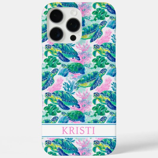 Colorful Sea Turtles Monogrammed Case-Mate iPhon iPhoneケース (裏面)