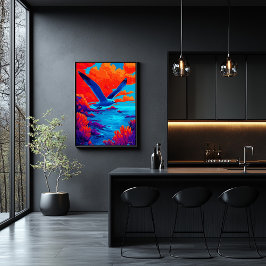 Colorful Seagull Flight Over Vibrant Coast ポスター