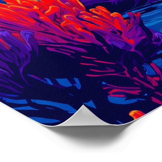 Colorful Seagull Flight Over Vibrant Coast ポスター (角)