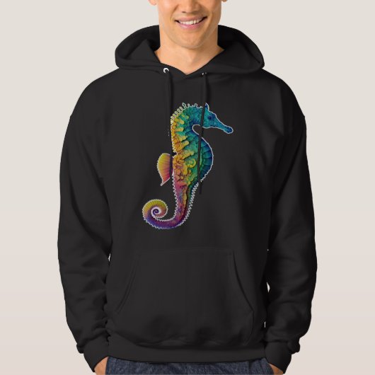 Colorful seahorse  Underwater  Diving  Aquarists パーカ (正面)
