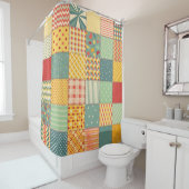 Colorful seamless patchwork pattern with abstract  シャワーカーテン (インサイチュ)