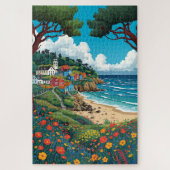 Colorful Seaside Village Jigsaw Puzzle ジグソーパズル (縦)