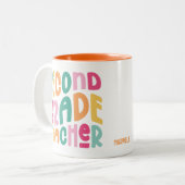 Colorful Second Grade Teacher  ツートーンマグカップ (正面左)