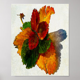 Colorful shades of autumn leaves ポスター