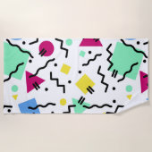 Colorful Shapes Abstract Art Pattern ビーチタオル (正面)