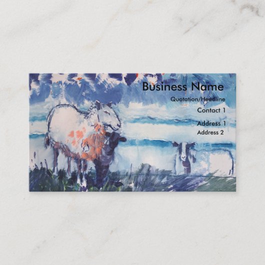 Colorful Sheep lamb Cloudy Sky Business Cards 名刺 (正面)
