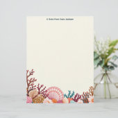 Colorful Shell Border Stationery Paper レターヘッド (スタンド正面)