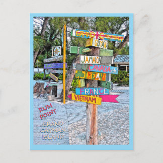 COLORFUL SIGNAGE (COUNTRIES) RUM POINT, GR.CAYMAN ポストカード