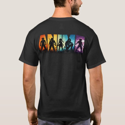 Colorful Silhouette Back Print T-Shirt Tシャツ (裏面)