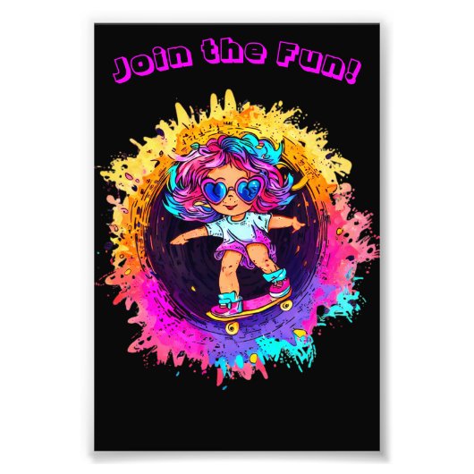 COLORFUL SKATEBOARDING INVITE! フォトプリント            (正面)