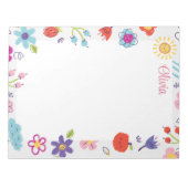 Colorful Sketch Scribble Funny personalized  ノートパッド (正面)