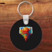 Colorful Sketll Tie Dye Color Splash  キーホルダー (正面)