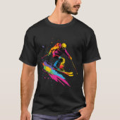 Colorful Skiing Ski  Tシャツ (正面)