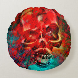Colorful skull ラウンドクッション