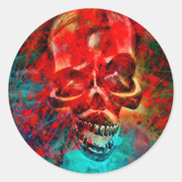 Colorful skull ラウンドシール