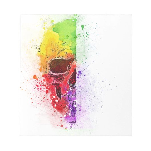 Colorful Skull - Caveira Colorida ノートパッド (正面)