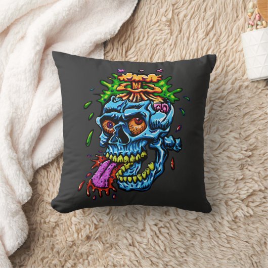 Colorful Skull Explosion クッション (ブランケット)