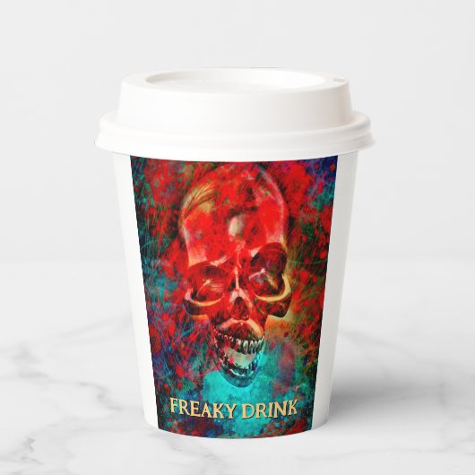 Colorful skull. Freaky Drink 紙コップ (正面)