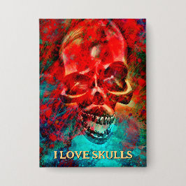 Colorful skull. I Love Skulls 缶バッジ