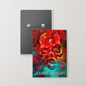 Colorful skull. I Love Skulls 缶バッジ (正面/裏面)