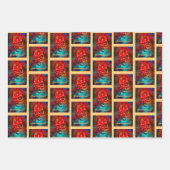 Colorful skull. Something Scary ラッピングペーパーシート (正面3)