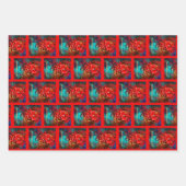 Colorful skull. Something Scary ラッピングペーパーシート (正面)