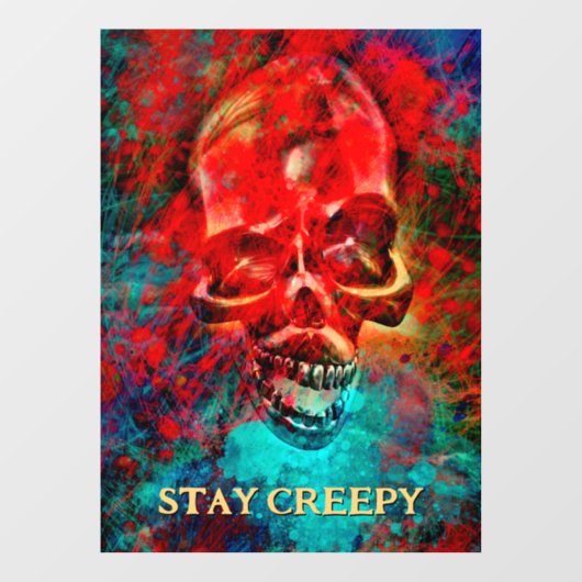 Colorful skull. Stay Creepy ウィンドウサイン (シート)