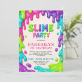 Colorful Slime Party Birthday Bash for Kids 招待状 (スタンド正面)