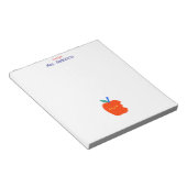 Colorful Smiling Apple Kindergarden Teacher ノートパッド (アングル)