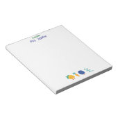 Colorful Smiling Fruits Kindergarden Teacher ノートパッド (アングル)