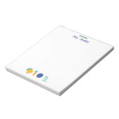 Colorful Smiling Fruits Kindergarden Teacher ノートパッド (回転)