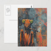 Colorful Smoking Mantis Surreal ポストカード (正面/裏面)