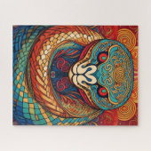 Colorful Snake in Intricate Swirls and Patterns ジグソーパズル (横)
