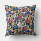 Colorful Snow Skiers Collage クッション (裏面)