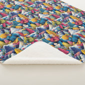 Colorful Snow Skiers Collage シェルパブランケット (3/4)