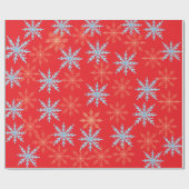 Colorful Snowflake Christmas Wrapping Paper - Red, ラッピングペーパー (フラット)
