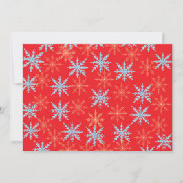 Colorful Snowflake Pattern Christmas Party Invitat 招待状