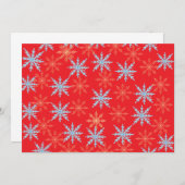 Colorful Snowflake Pattern Christmas Party Invitat 招待状 (正面/裏面)
