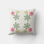 Colorful Snowflakes Winter Pillow クッション (裏面)