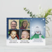 Colorful Snowman in snow Personalize with Photos シーズンカード (スタンド正面)